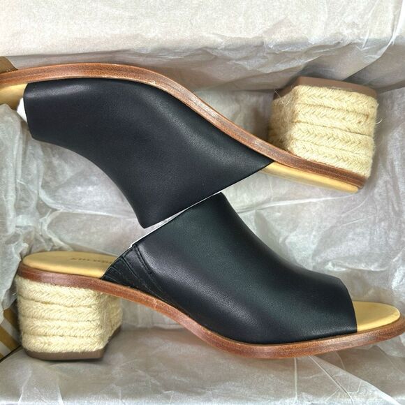 Soludos Black Leather Capri Mule Shoes - Size 8 - Picture 10 of 11